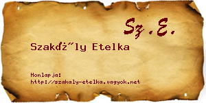 Szakály Etelka névjegykártya